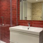 Red Bathroom Renovation Refurbishment Remodel
